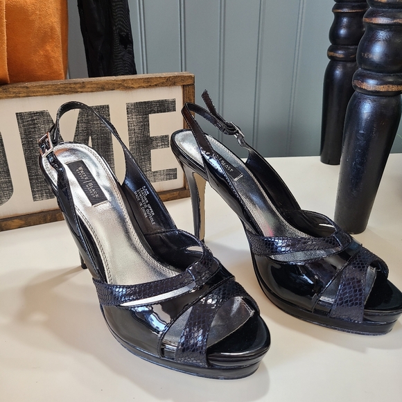 White House Black Market Shoes - WHBM Vera Platform Slingback Heels Size 8.5